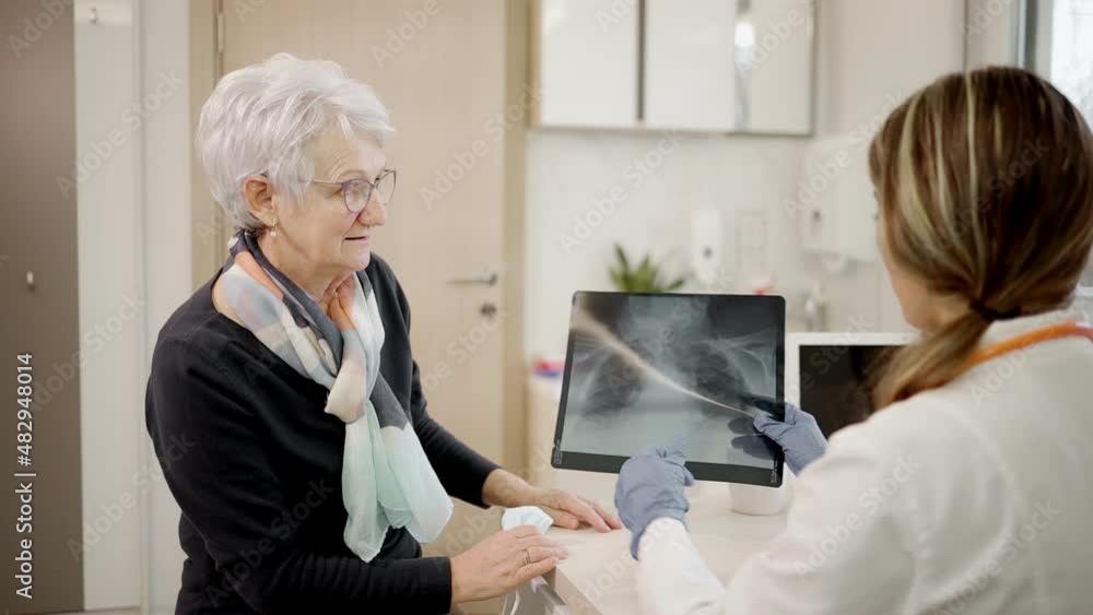 Doctor specialist having a session with patient. Senior lady at clinic checking her health. Doctor specialist having a session with patient. Senior lady at clinic checking her health.