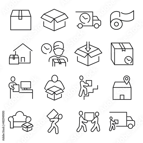 Moving Service icons set . Moving Service pack symbol vector elements for infographic web