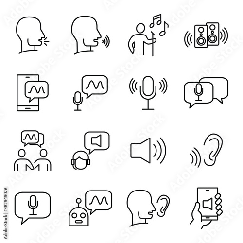 Voice icons set . Voice pack symbol vector elements for infographic web