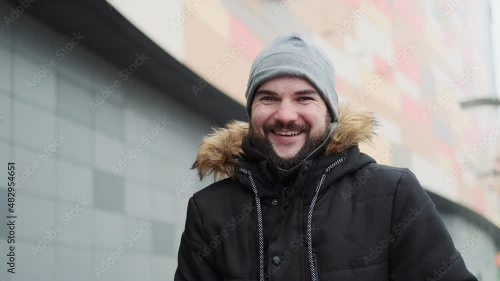 Handsome guy surprised by the camera opens his mouth in delight, emotions of happiness triumph on the male face close-up
Handsome guy surprised by the camera opens his mouth in delight, emotions of happiness triumph on the male face close-up