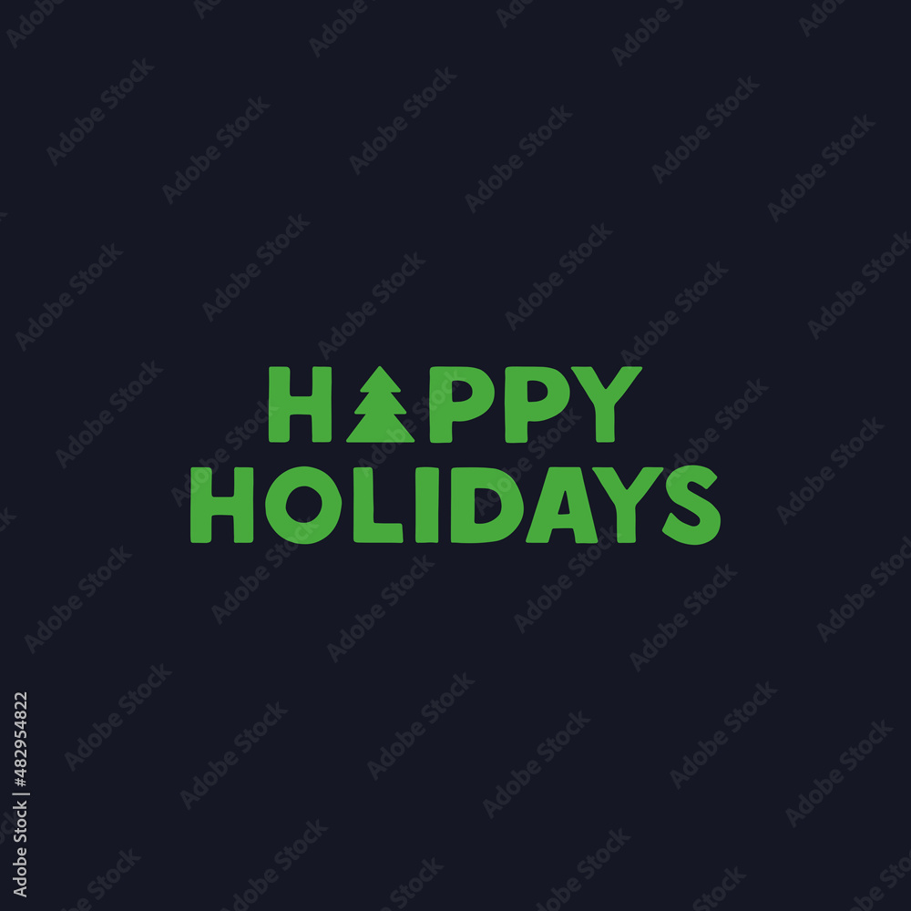 Happy Holidays lettering banner vector	