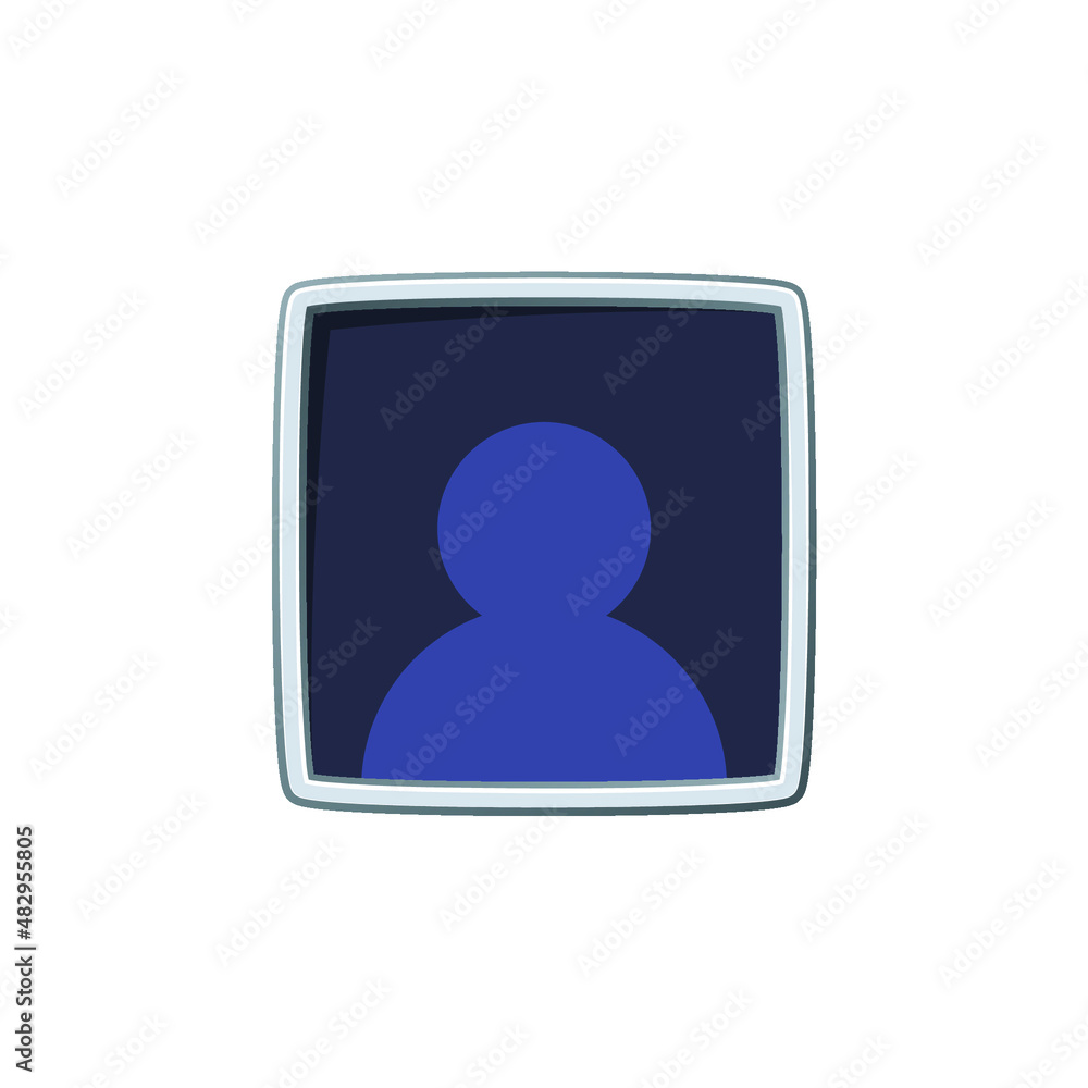 Isolated flat user frame icon for game, interface, sticker, app. The sign is made in a cartoon style with bright colors. Isolated flat user frame icon for game, interface, sticker, app. The sign is made in a cartoon style with bright colors.
