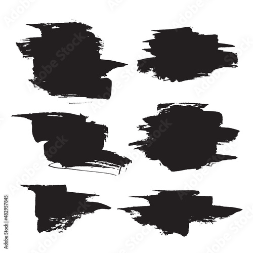 Grunge textures. Vector ink blots. Black brush stroke