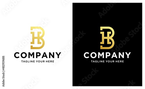 Alphabet letters Initials Monogram logo HB, BH, H and B, Alphabet Letters HB minimalist logo design in a simple yet elegant font, Unique modern creative minimal circular shaped fashion brands