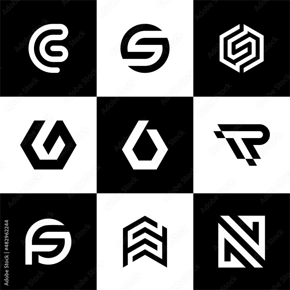 Initial Set of monogram logo design inspiration Initial Set of monogram logo design inspiration