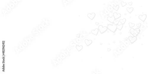 White heart love confettis. Valentine's day explos