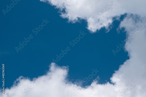 Clouds formation on a blue sky