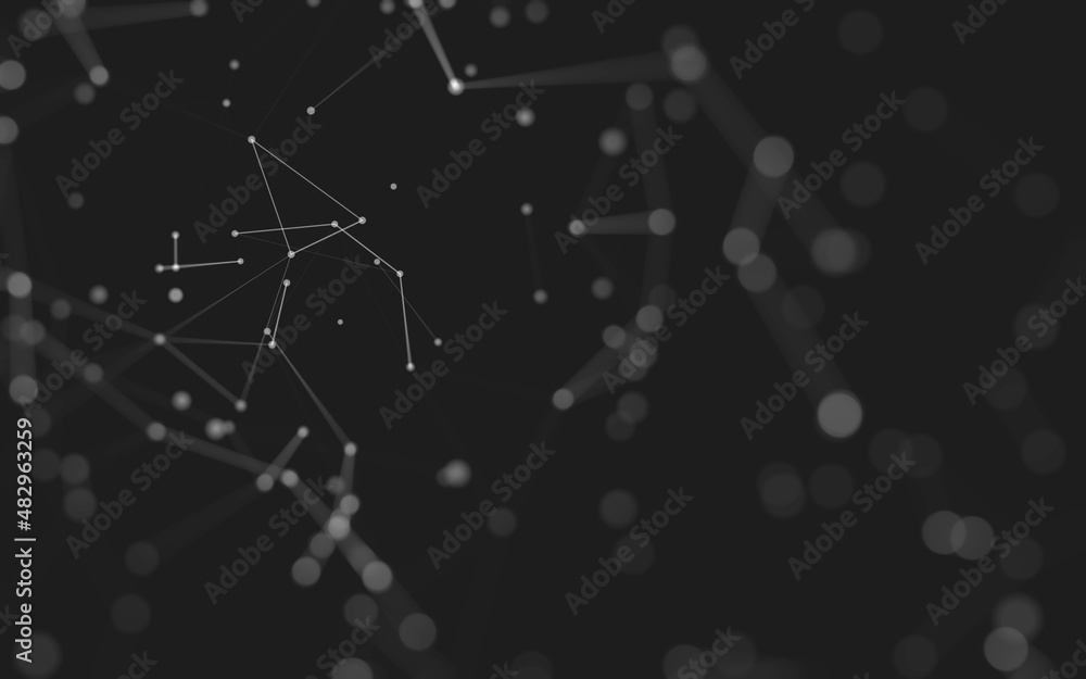 Abstract background. Molecules technology with polygonal shapes, connecting dots and lines. Connection structure. Big data visualization. Abstract background. Molecules technology with polygonal shapes, connecting dots and lines. Connection structure. Big data visualization.