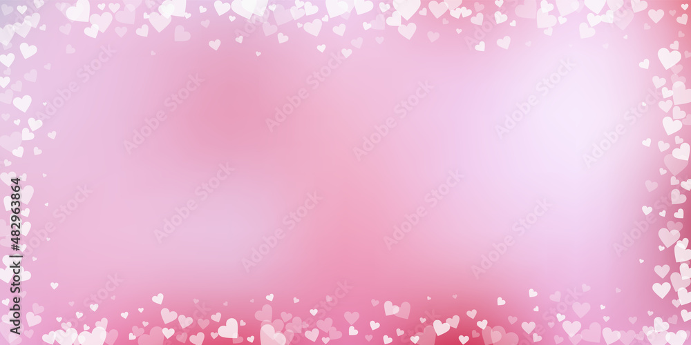White heart love confettis. Valentine's day frame White heart love confettis. Valentine's day frame