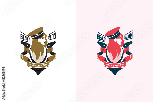 action movie style logo for beauty salon