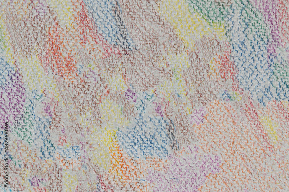 Abstract color pencil draw on paper background.