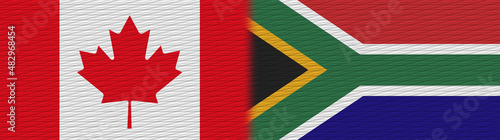 South Africa and Canada Canadian Fabric Texture Flag – 3D Illustration