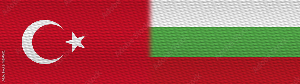 Bulgaria and Turkey Turkish Fabric Texture Flag – 3D Illustration Bulgaria and Turkey Turkish Fabric Texture Flag – 3D Illustration