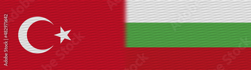 Bulgaria and Turkey Turkish Fabric Texture Flag – 3D Illustration