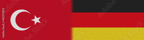 Germany and Turkey Turkish Fabric Texture Flag     3D Illustration