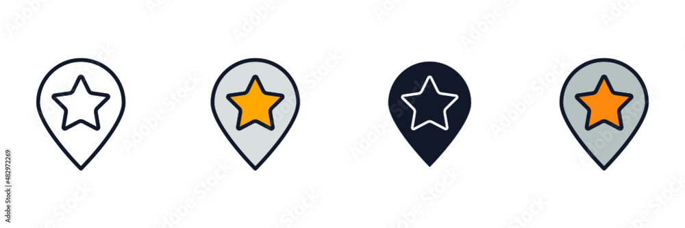 Pin point icon symbol template for graphic and web design collection ...