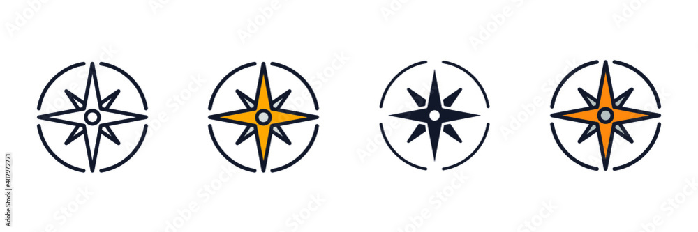 Wind rose icon symbol template for graphic and web design collection logo vector illustration