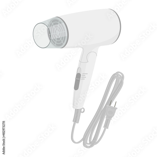 Vector illustration of hair dryer isolated on background.	