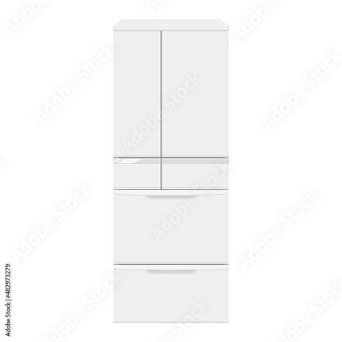 Vector illustration of refrigerator isolated on background.