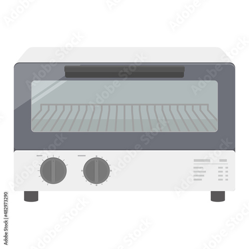 Vector illustration of toaster oven isolated on background.