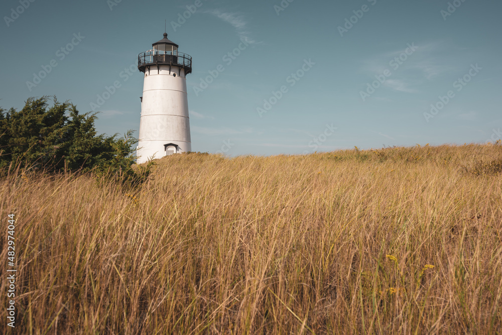 Edgartown lighthouse in Martha's Vineyard on sunny day in New England Edgartown lighthouse in Martha's Vineyard on sunny day in New England