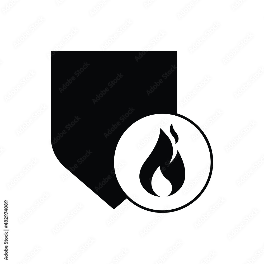 Fire shield icon design isolated on white background Fire shield icon design isolated on white background