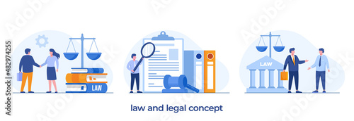 law firm and legal services concept, lawyer consultant, flat illustration vector banner template website