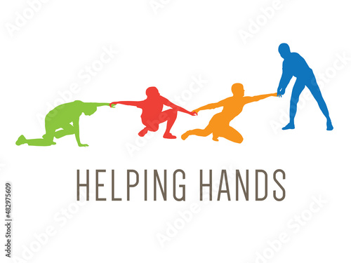 Helping Hand of teamwork in illustration graphic vector