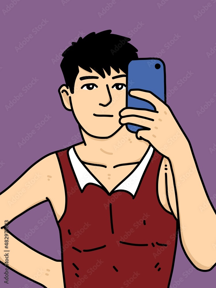 cute man cartoon on purple background cute man cartoon on purple background
