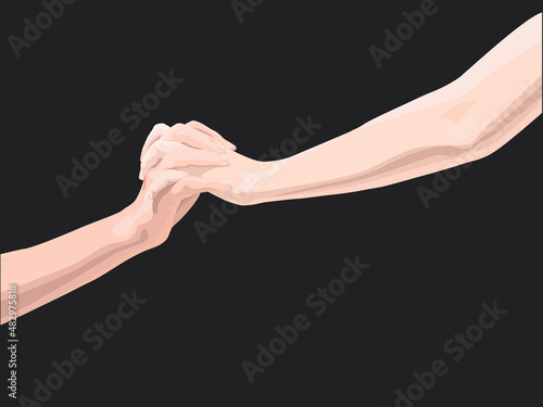 Helping Hand in illustration graphic vector