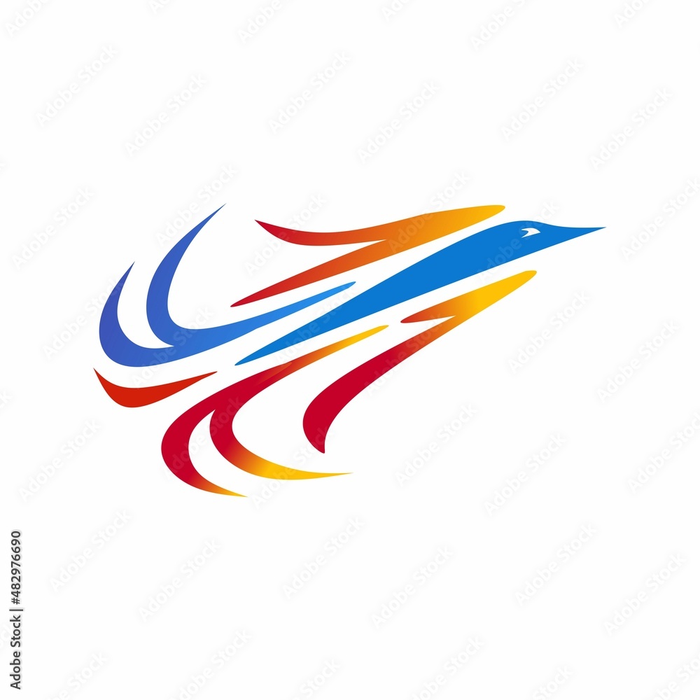 Fast flying bird vector logo Fast flying bird vector logo