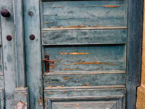 Canvas Print Weathered wooden door