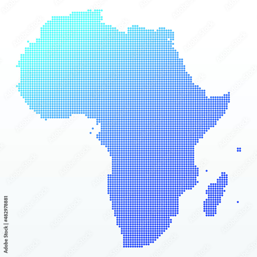 BLUE DOTTED MAP OF AFRICA