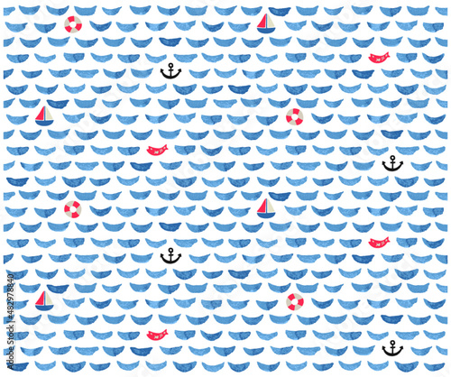 海の模様-1リピートパターン