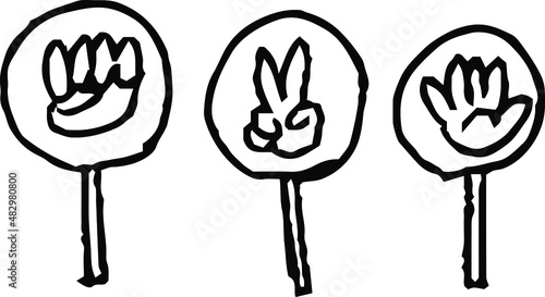 子供が描いたじゃんけんの絵 落書き 下手