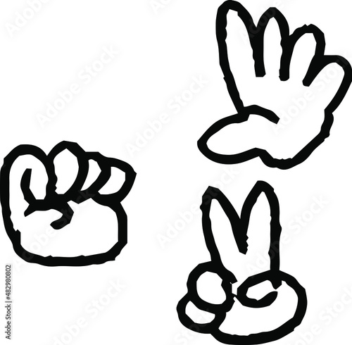 子供が描いたじゃんけんの絵 落書き 下手