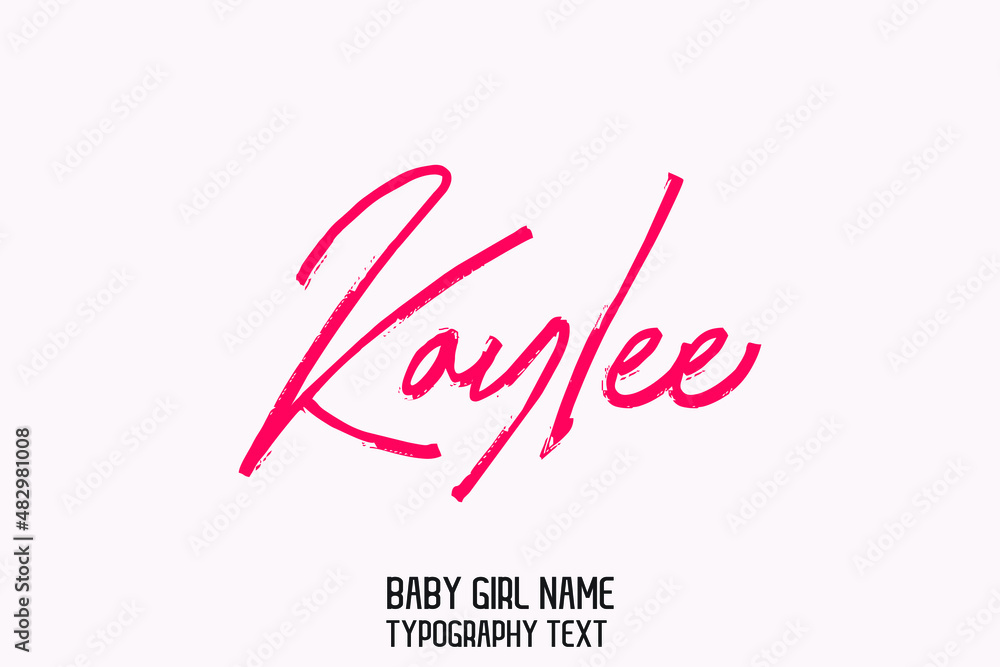 Kaylee Stylish Cursive Pink Color Calligraphy Text Girl Baby Name on Light Pink Background