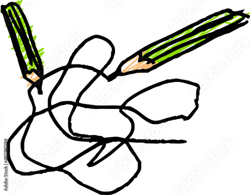 子供が描いた鉛筆の絵 落書き