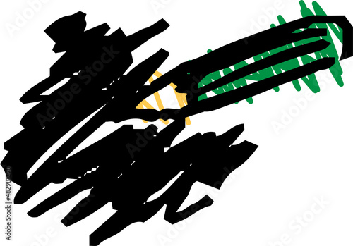子供が描いた鉛筆の絵 落書き