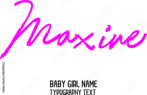 Maxine Woman's name in Cursive Calligraphy Pink Text Design photo