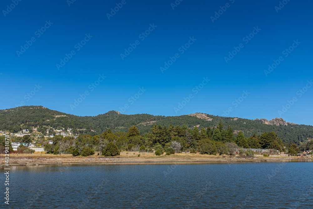 Lake and mountains landscape outdoor