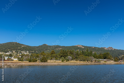 Lake and mountains landscape outdoor