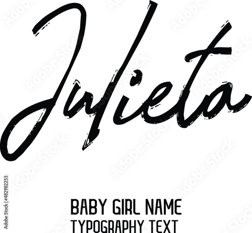 Julieta Name for Cute Baby Girl in Cursive Typography Text Design