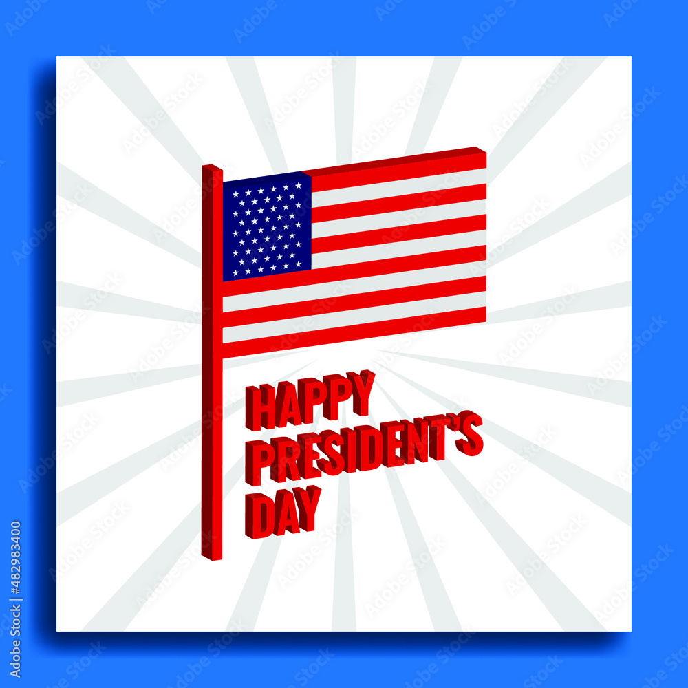 President's day template design is great for social media, greeting cards etc