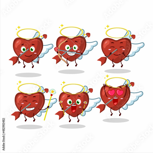 Cupid love arrow cartoon designs as a cute angel character