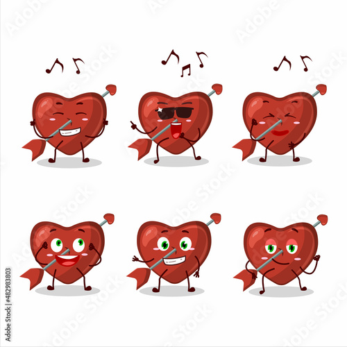 An image of cupid love arrow dancer cartoon character enjoying the music