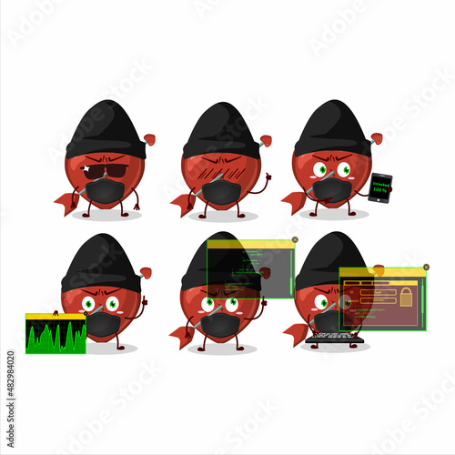 A Hacker cupid love arrow character mascot with