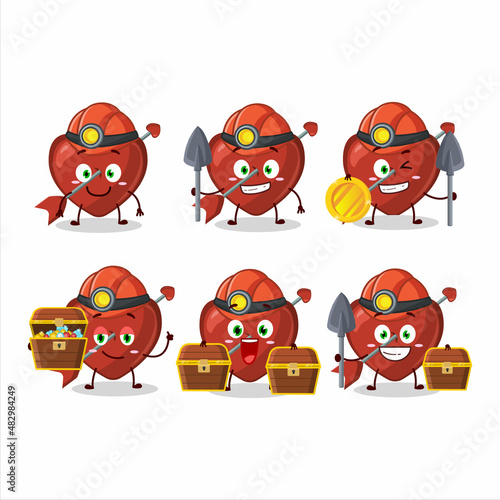 miners cupid love arrow cute mascot character wearing helmet