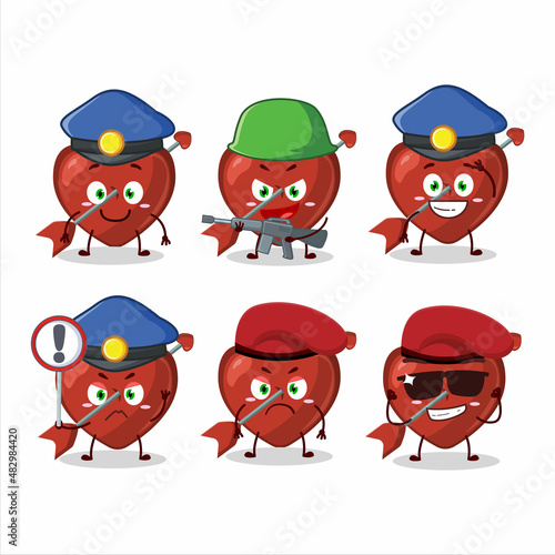 A dedicated Police officer of cupid love arrow mascot design style