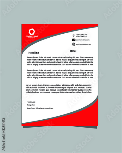 Letter Head Design, Business latter head Pad Design. abstract creative letterhead design set a4 size and unique shape colorful work theme style design corporate company Latter Head.